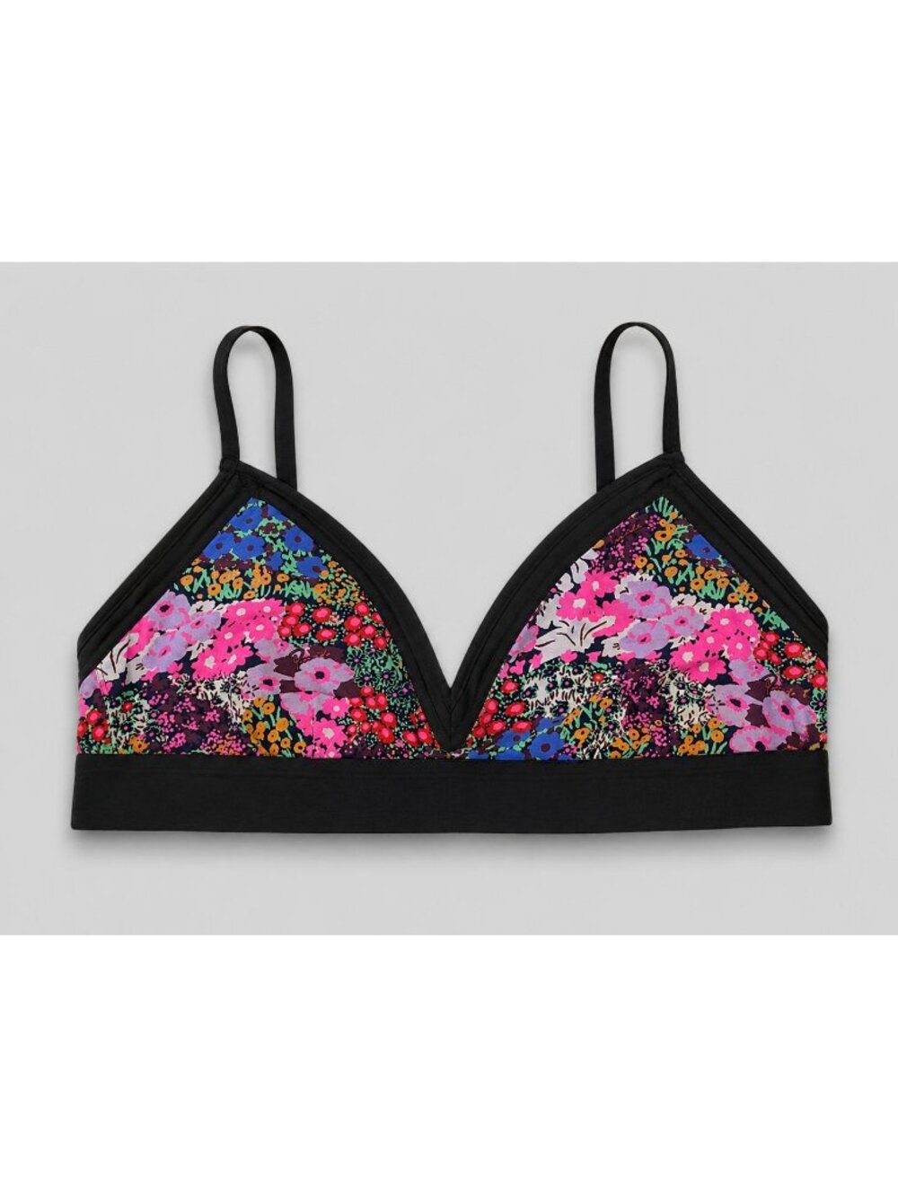 Parade Plunge Bralette 2XL Mesh Floral Wire‑Free Adjustable Semi‑Sheer Triangle